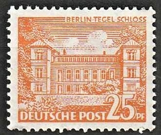 FRIMÆRKER VESTBERLIN: 1949 | AFA 50 | Bygningsværker - 25 pf. orange - Postfrisk